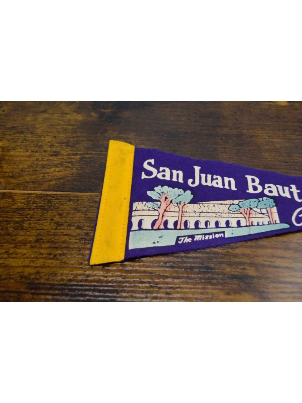 Vintage Felt Pennant San Juan Bautista California The Mission 9 inches